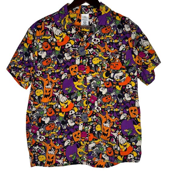 Disney Other - Disney Halloween Button Down Shirt Small Mickey Minnie Donald Daisy Goofy